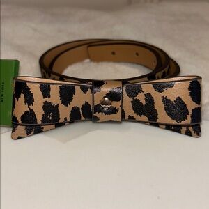Kate Spade Bow Leather Belt Leopard